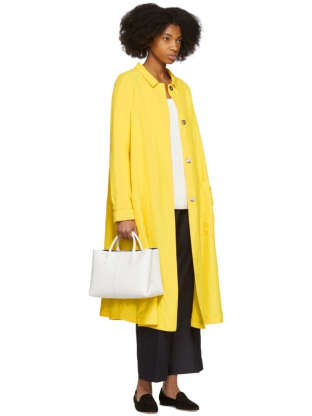 Mansur Gavriel Linen Bright Yellow Long Trench